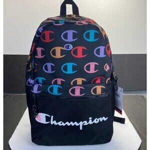 Champion 15” Backpack Black cript Logos,Laptop Sleeve,Padded Straps,Unisex New